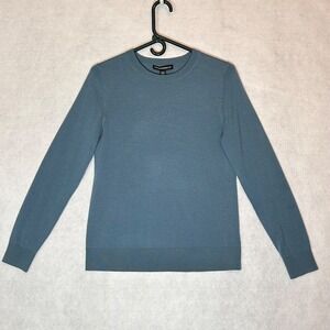 Katherine Barclay Extra Fine Merino Wool Sweater Crewneck Teal Women's SMALL